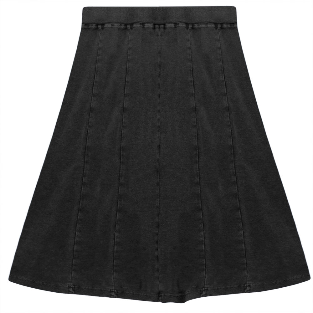 Stone Washed Short Skirt in Black Wash by 5 Stars