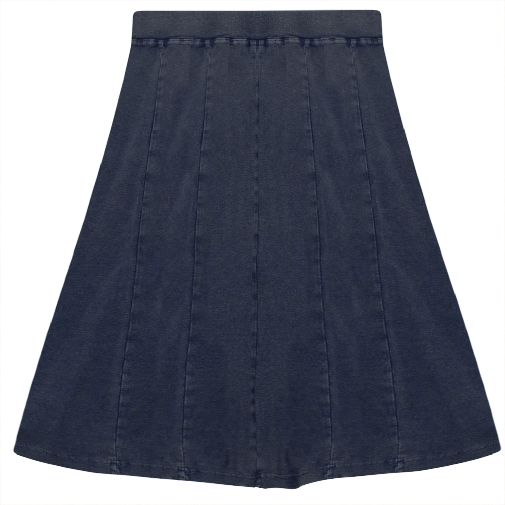 Stone Washed Short Skirt in Dark Denim Wash by 5 Stars