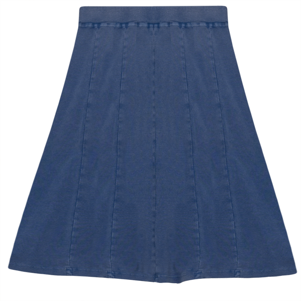 Stone Washed Short Skirt in Medium Denim Wash by 5 Stars