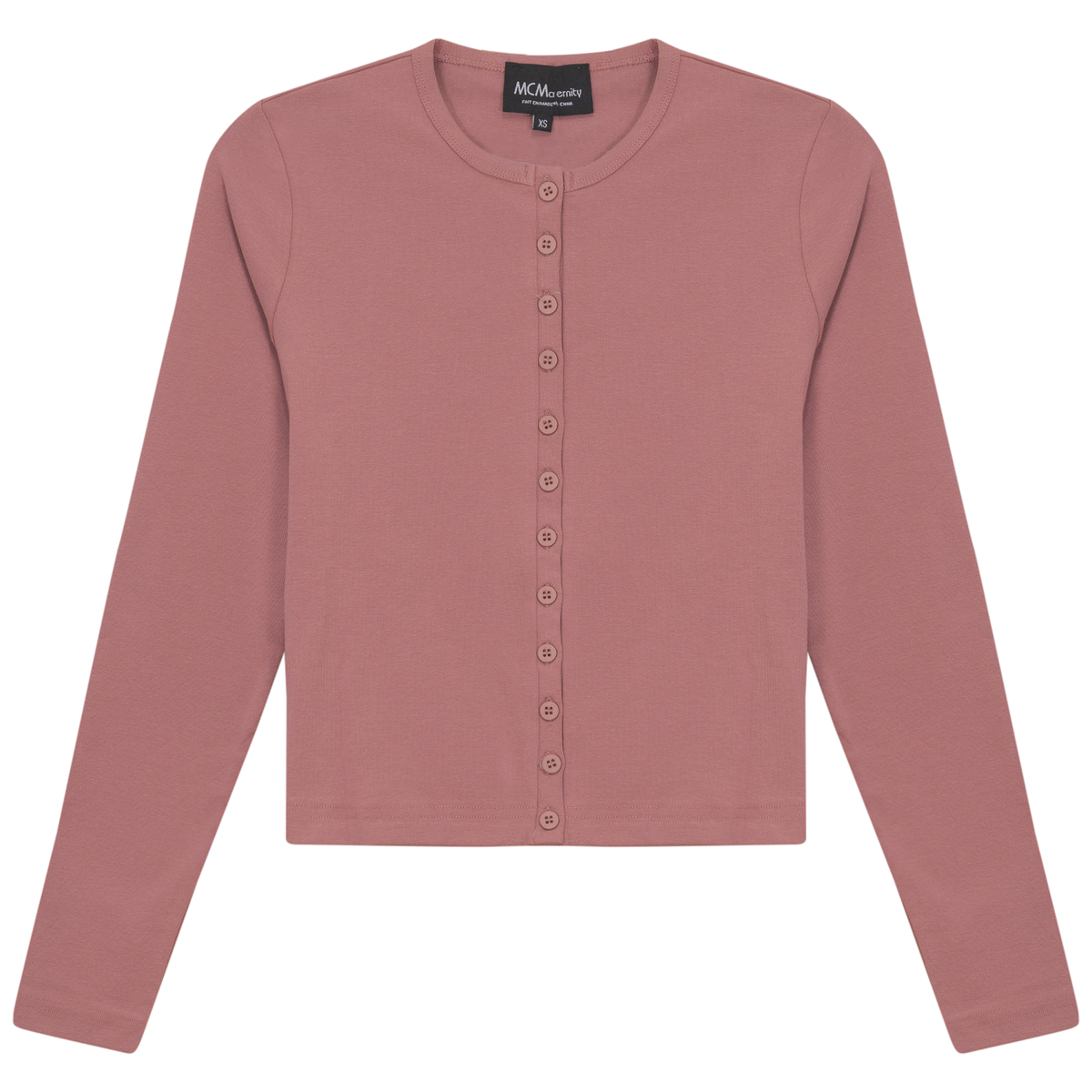 Maternity Ribbed Cardigan in Dark Mauve by MCM