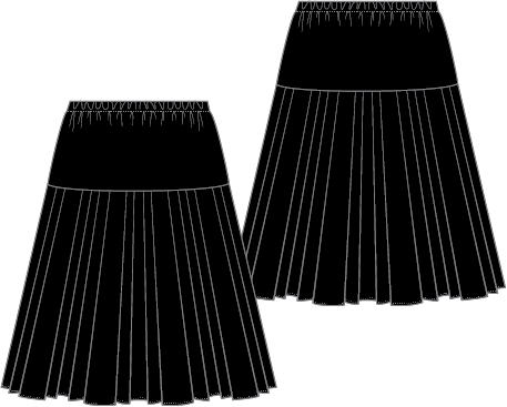 Short Triple Box Pleated Skirt