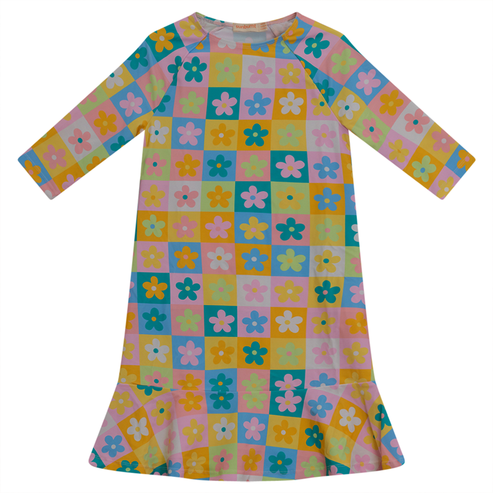 Retro Floral Print Swim Dress in Multi by Sunburnt
