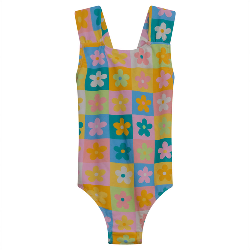 Retro Floral Print Swimsuit in Multi by Sunburnt