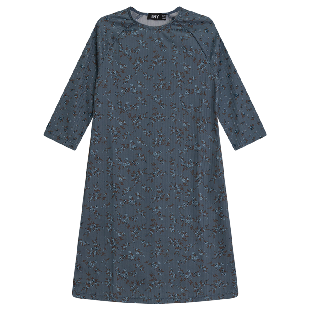 Floral Print Swim Dress in Sky Blue by Try