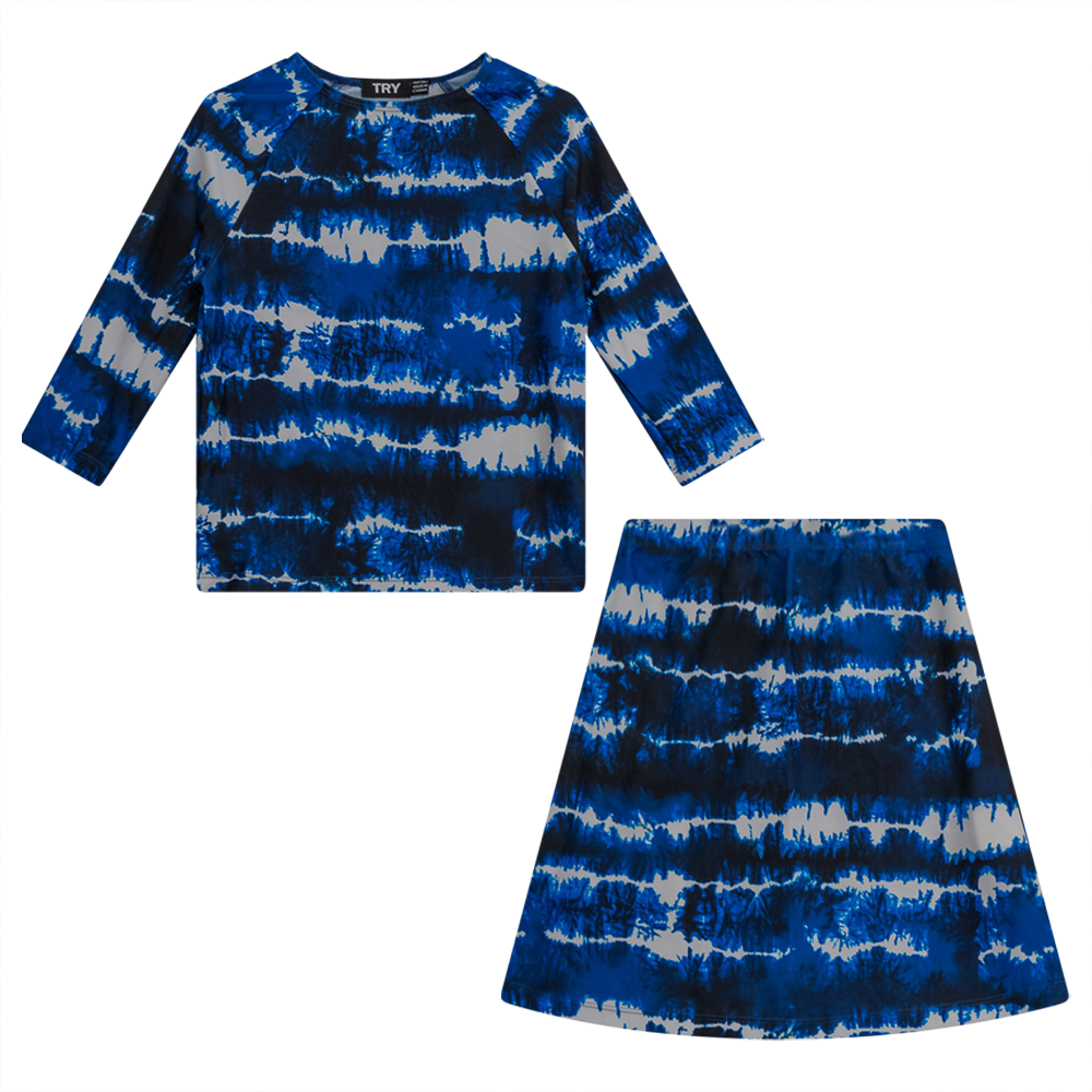 Tie Dye Swim 2PC Set in Blue by Try