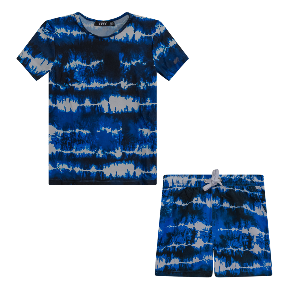 2PC Set Tie Dye Swim in Teal by Try