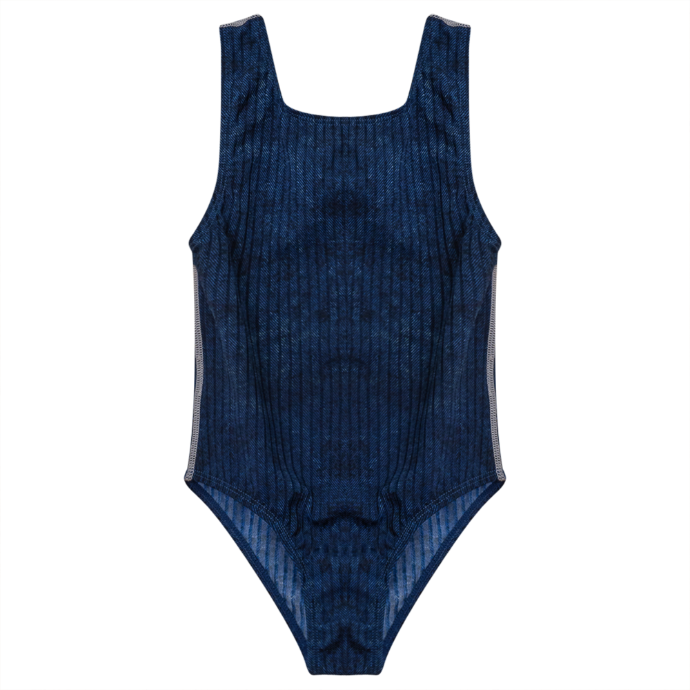 Rib Spandex Swimsuit in Denim Wash by Try