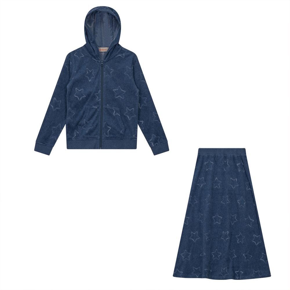 Star Jacquard Terry 2PC Set in Denim Mix by Sunburnt