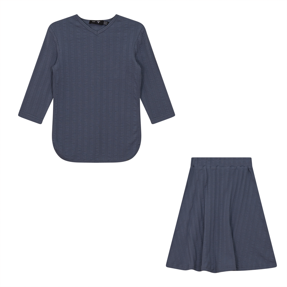 2PC Striped Pointelle Rib Set in by Peek a boo