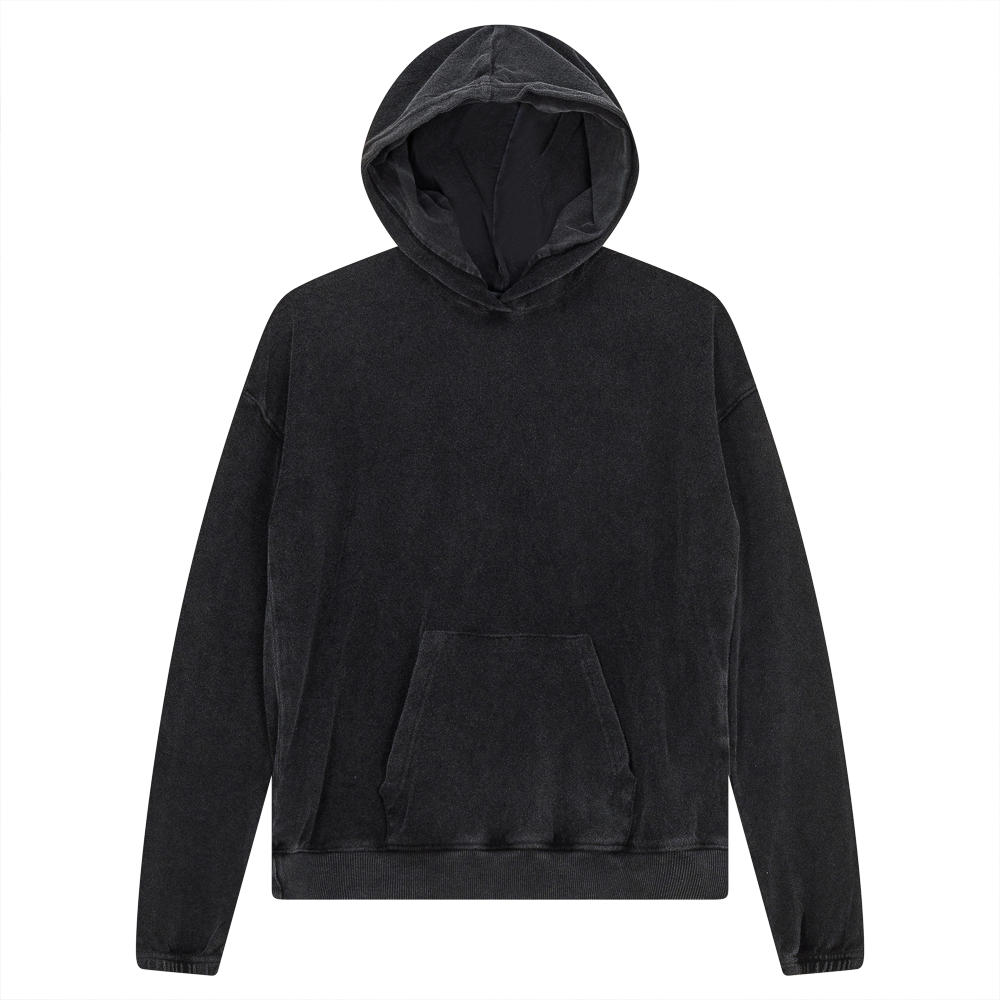 Distressed Terry 2PC Set in Black Wash by Unclear