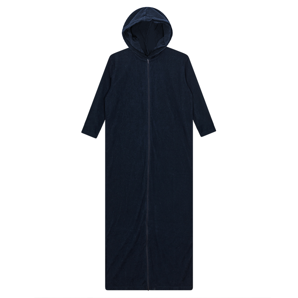 Oversized Terry Midi Robe in Dark Denim by Unclear