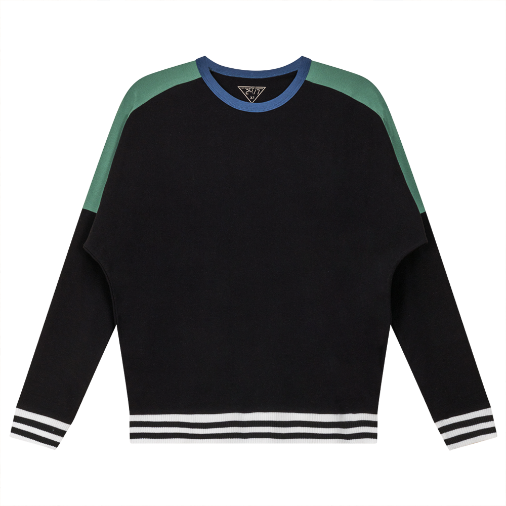 Color Blocked Top in Black Mint by 24/7