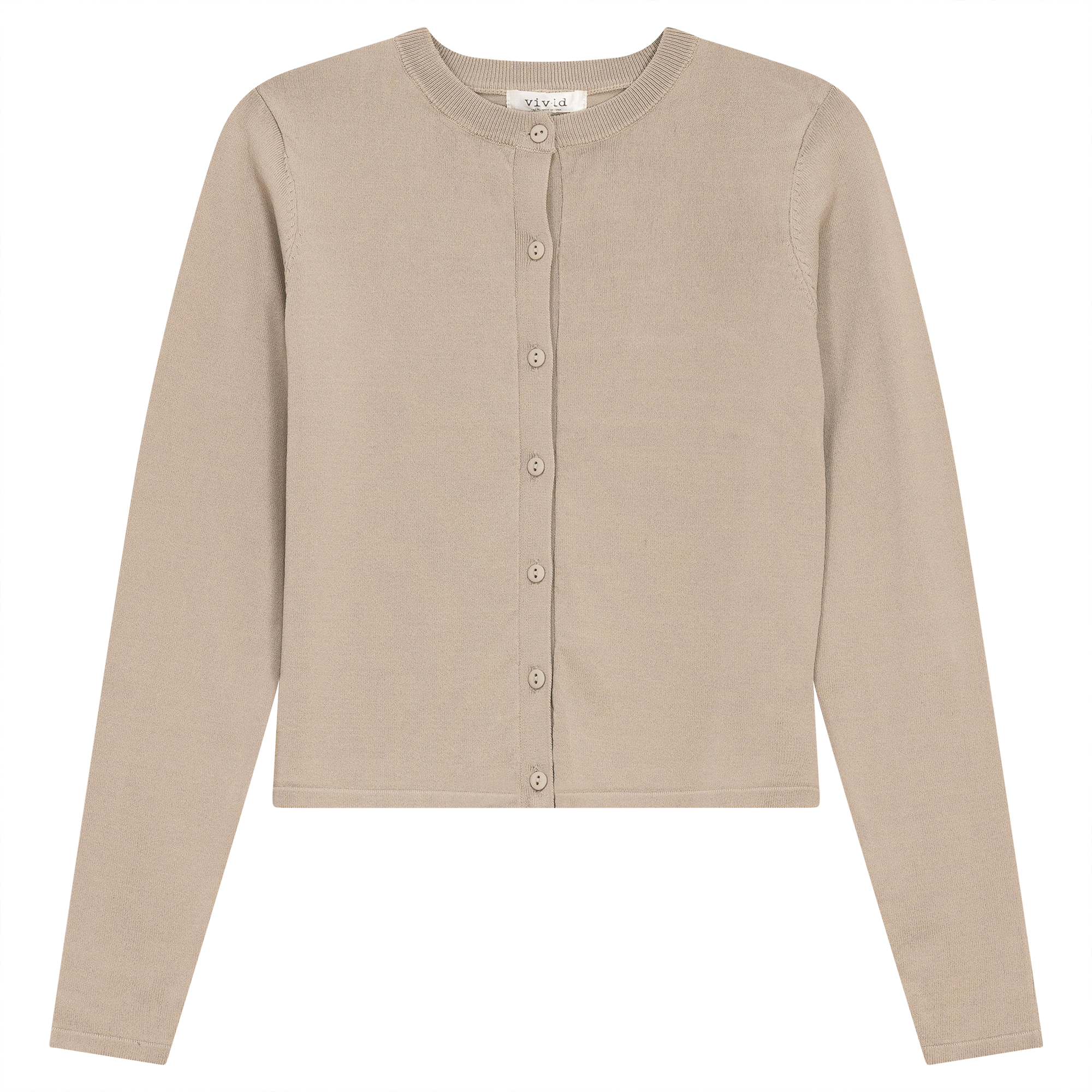 Cropped Knit Cardigan in Stone by Vivid