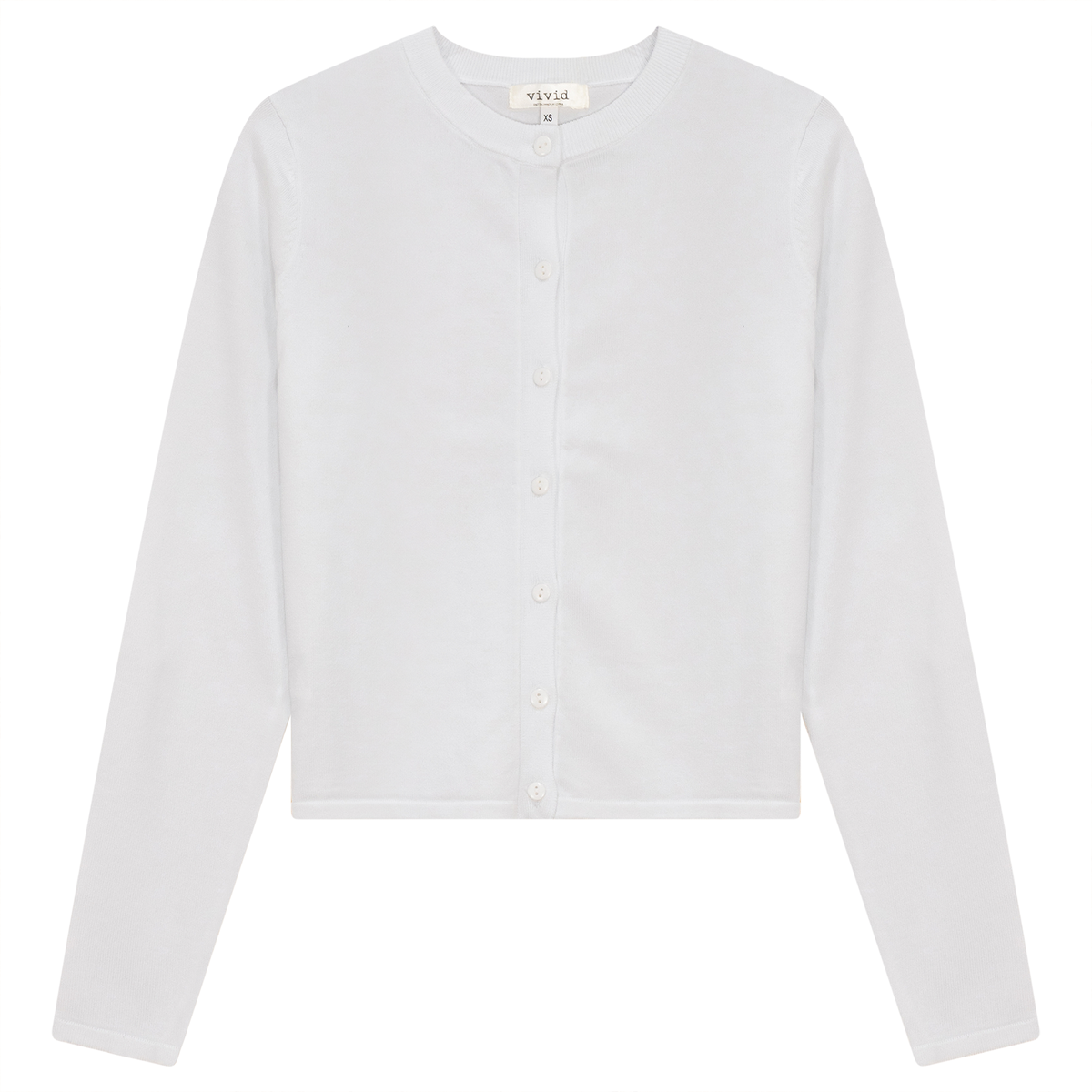 Cropped Knit Cardigan in White by Vivid