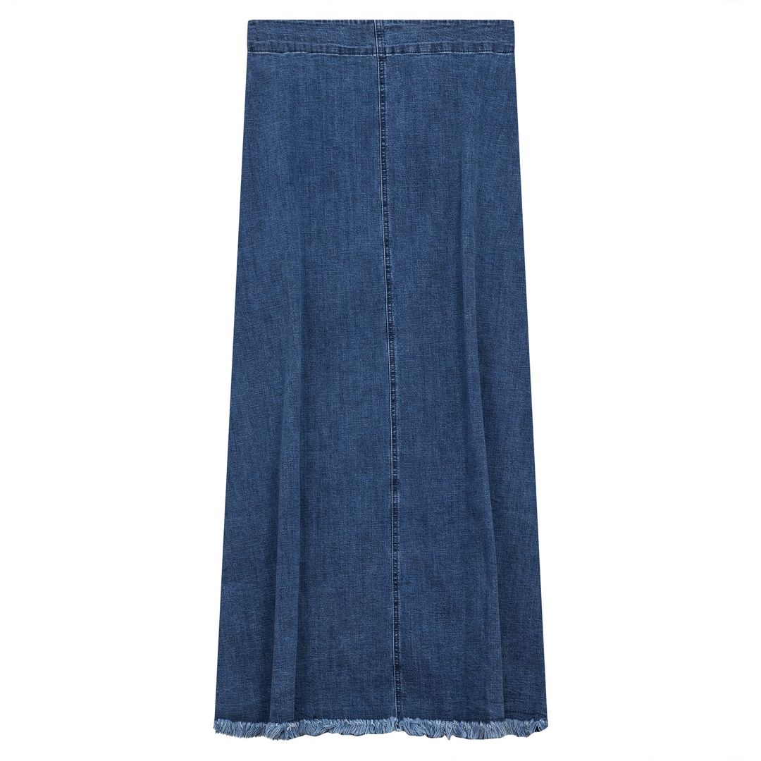 Maxi fringe A Line Denim Skirt Denim Ladies Skirt by {{ product_vemdor}}