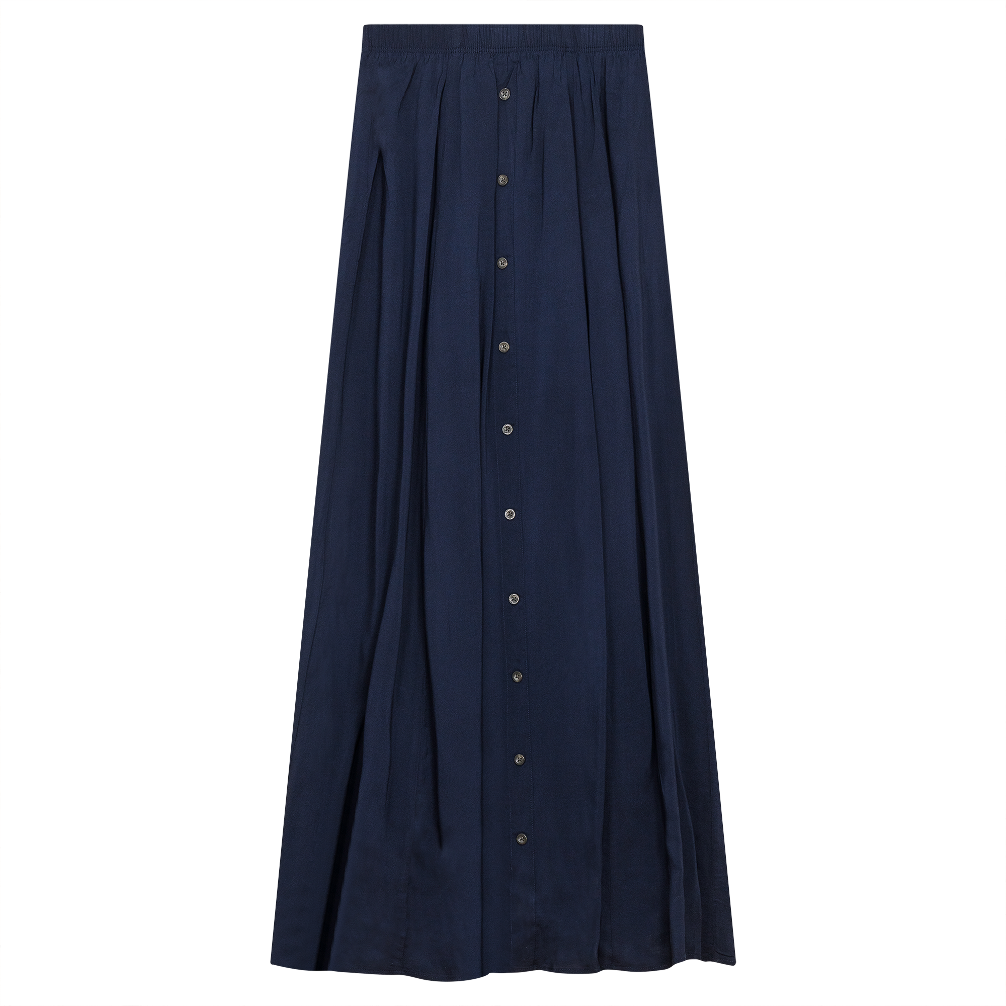 Maxi Gauze Button Skirt in Dark Denim by Maxmrkt