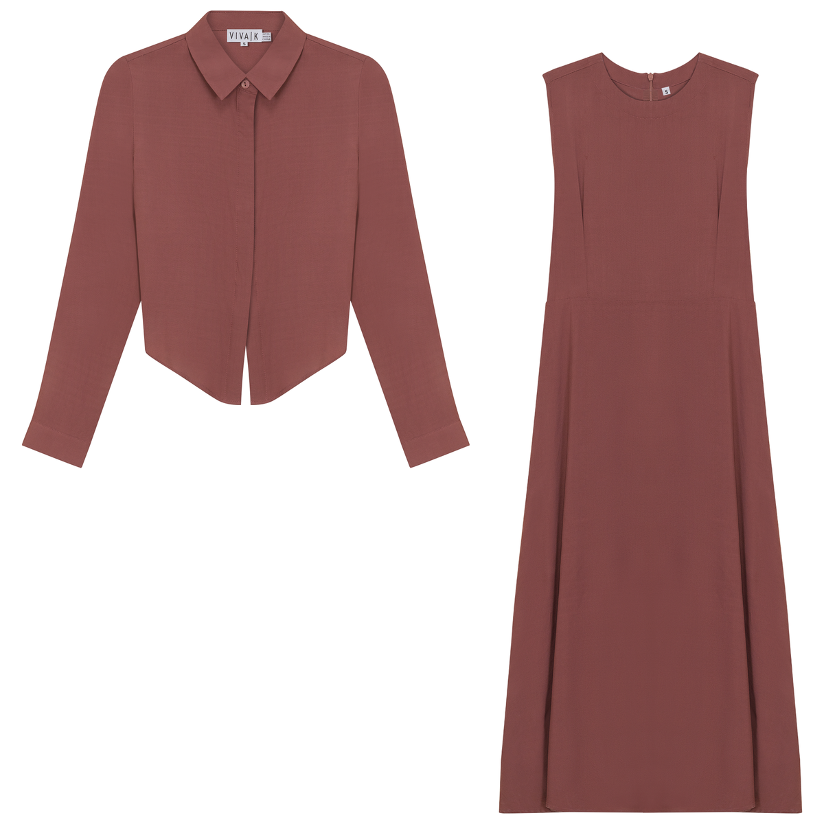 Bolero Midi Shirt Dress in Champagne by Viva K