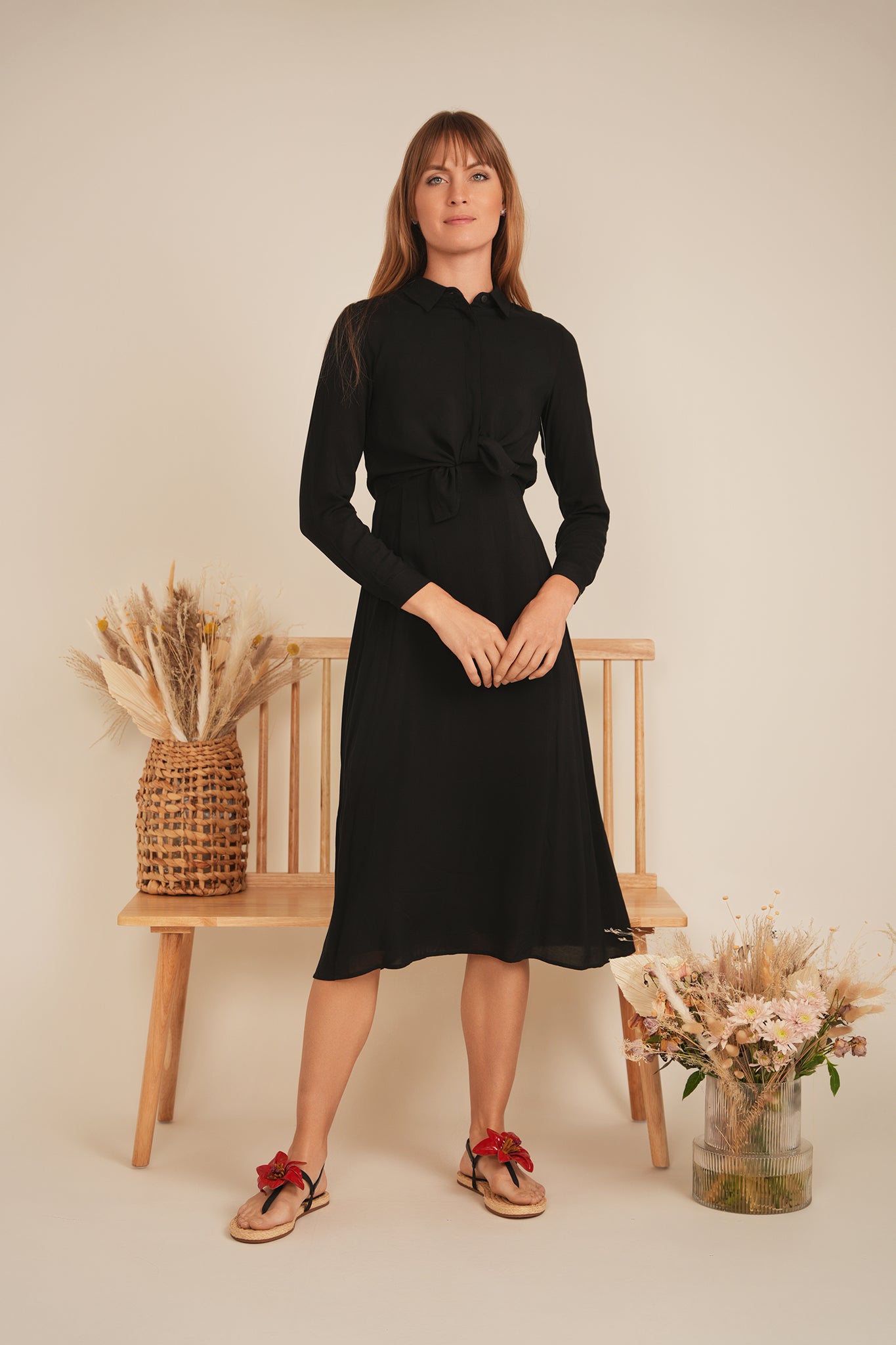 Bolero Midi Shirt Dress in by Viva K