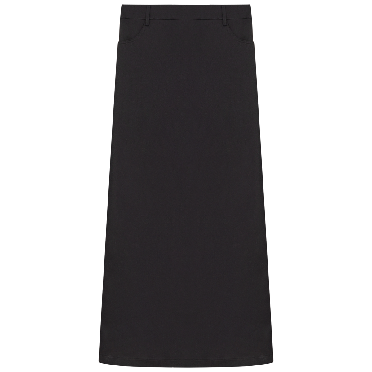 A-Line Detailed Maxi Skirt in Black Denim by Spades