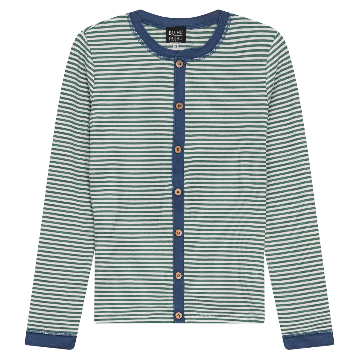 Stripped Ribbed Contrast Top in Mint White by BuHu