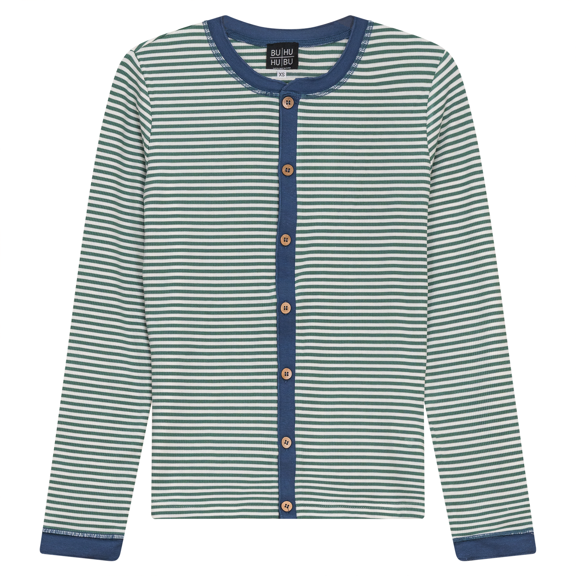 Stripped Ribbed Contrast Top in Mint White by BuHu