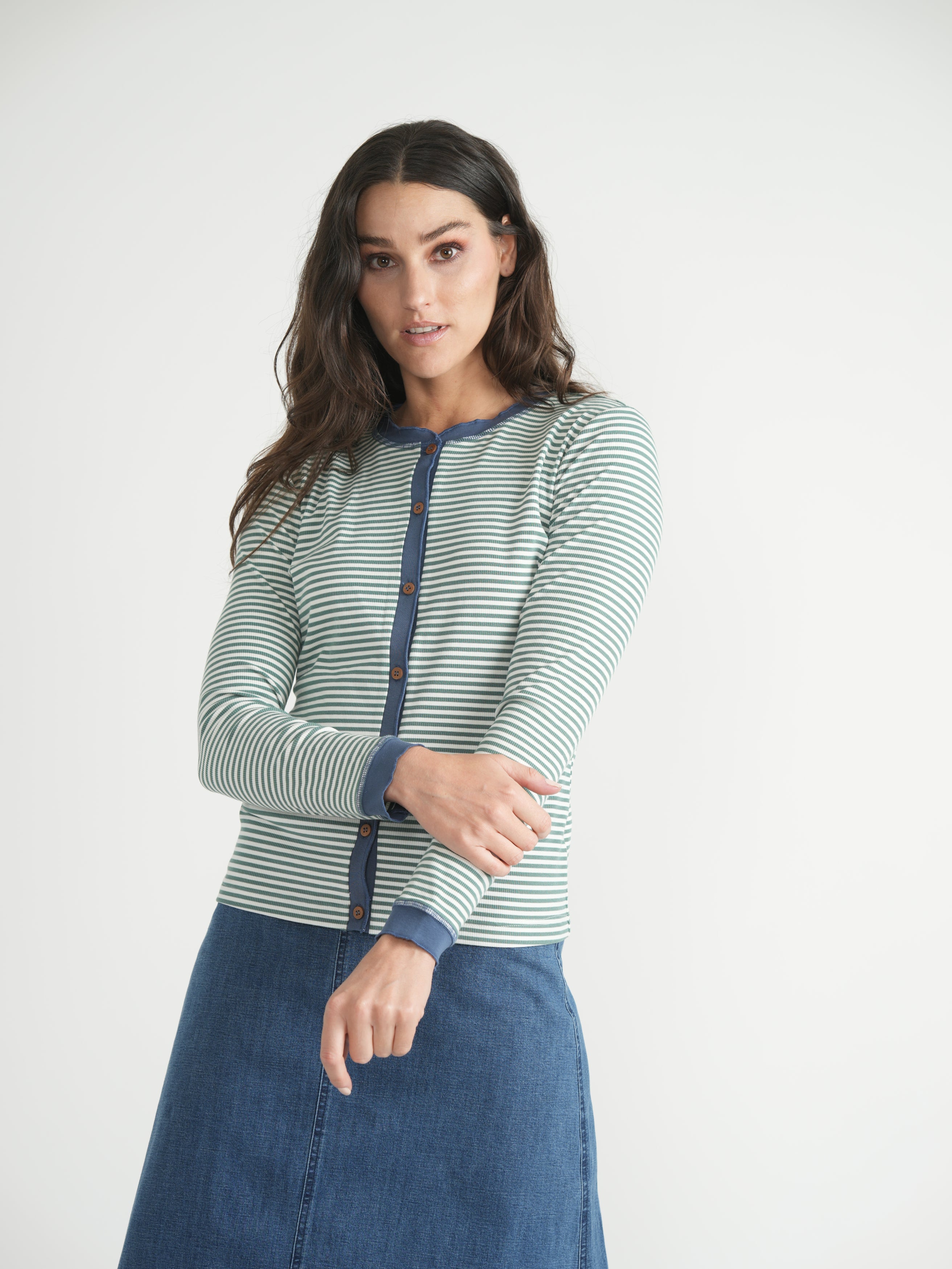 Stripped Ribbed Contrast Top in by BuHu