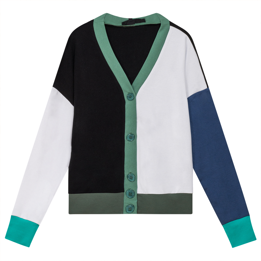 Color Blocked Cardigan Black Ladies Cardigan by {{ product_vemdor}}