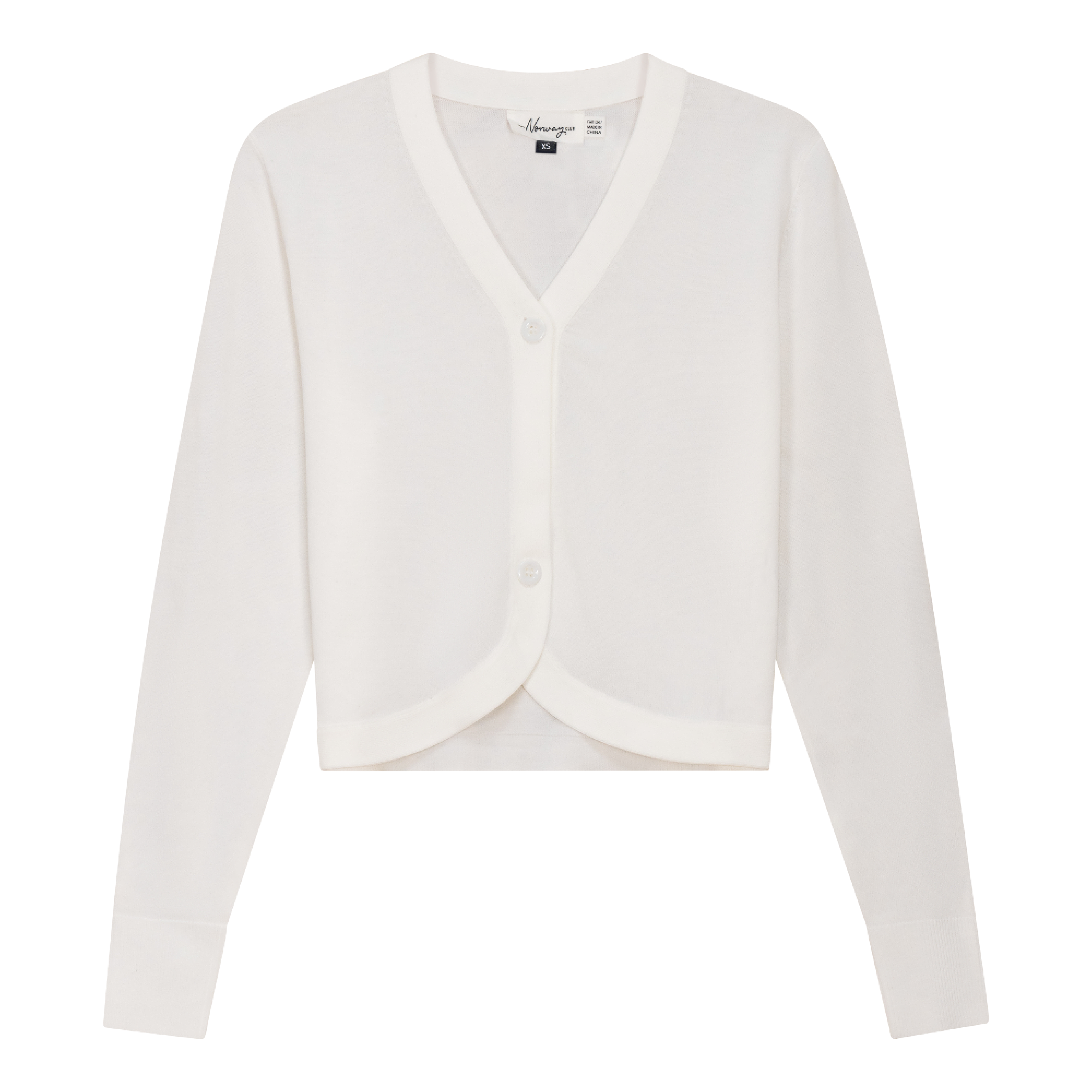 Knit Open Cardigan in White by The Norway Club