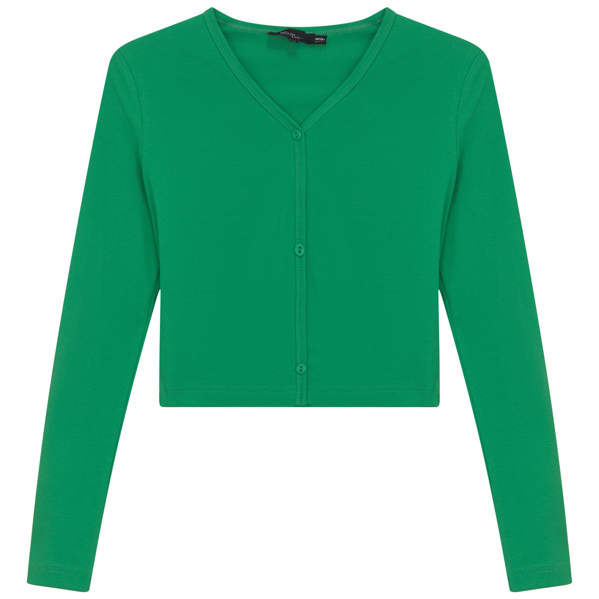 Cropped V-Neck Cardigan in Apple by MiuMax