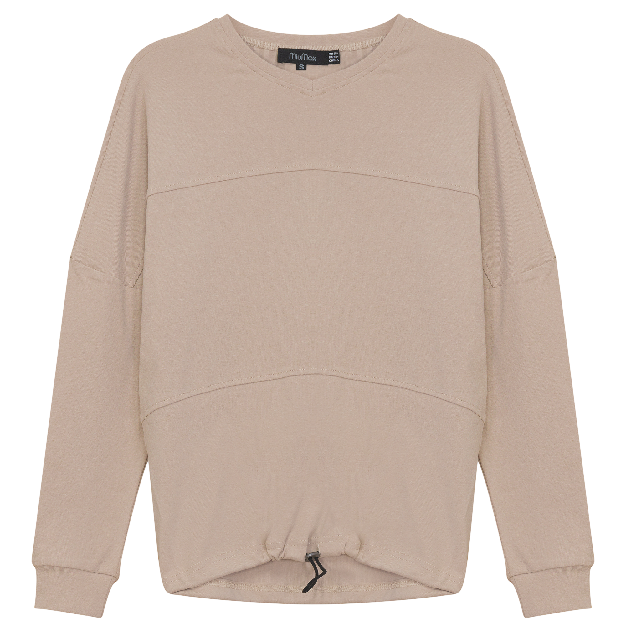 Bungee Sweatshirt in Light Beige by MiuMax