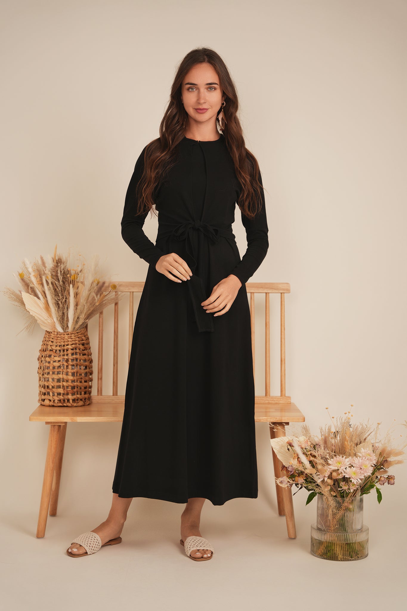 Drop Shoulder Cropped Tie Bolero in by MiuMax