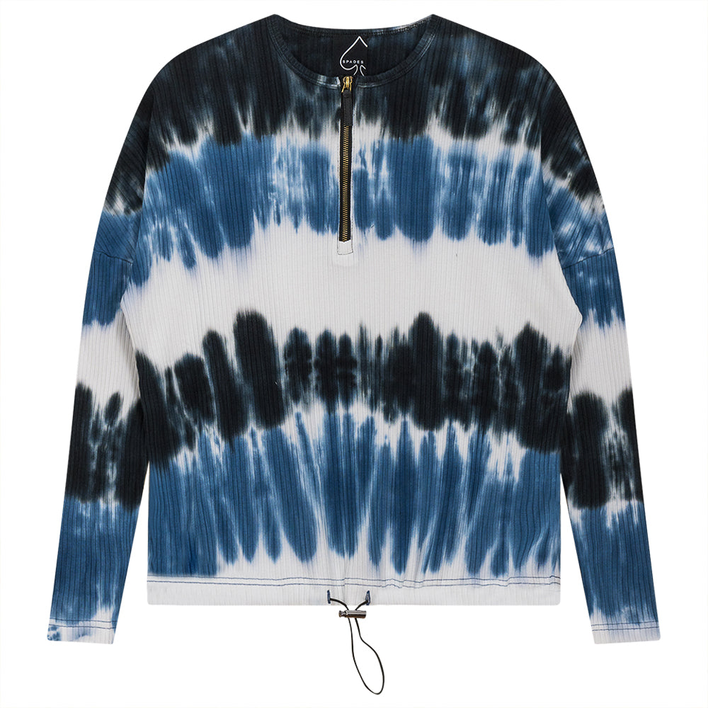 Dip Dye Zip Henley Bungee Top Ladies Pullover by {{ product_vemdor}}