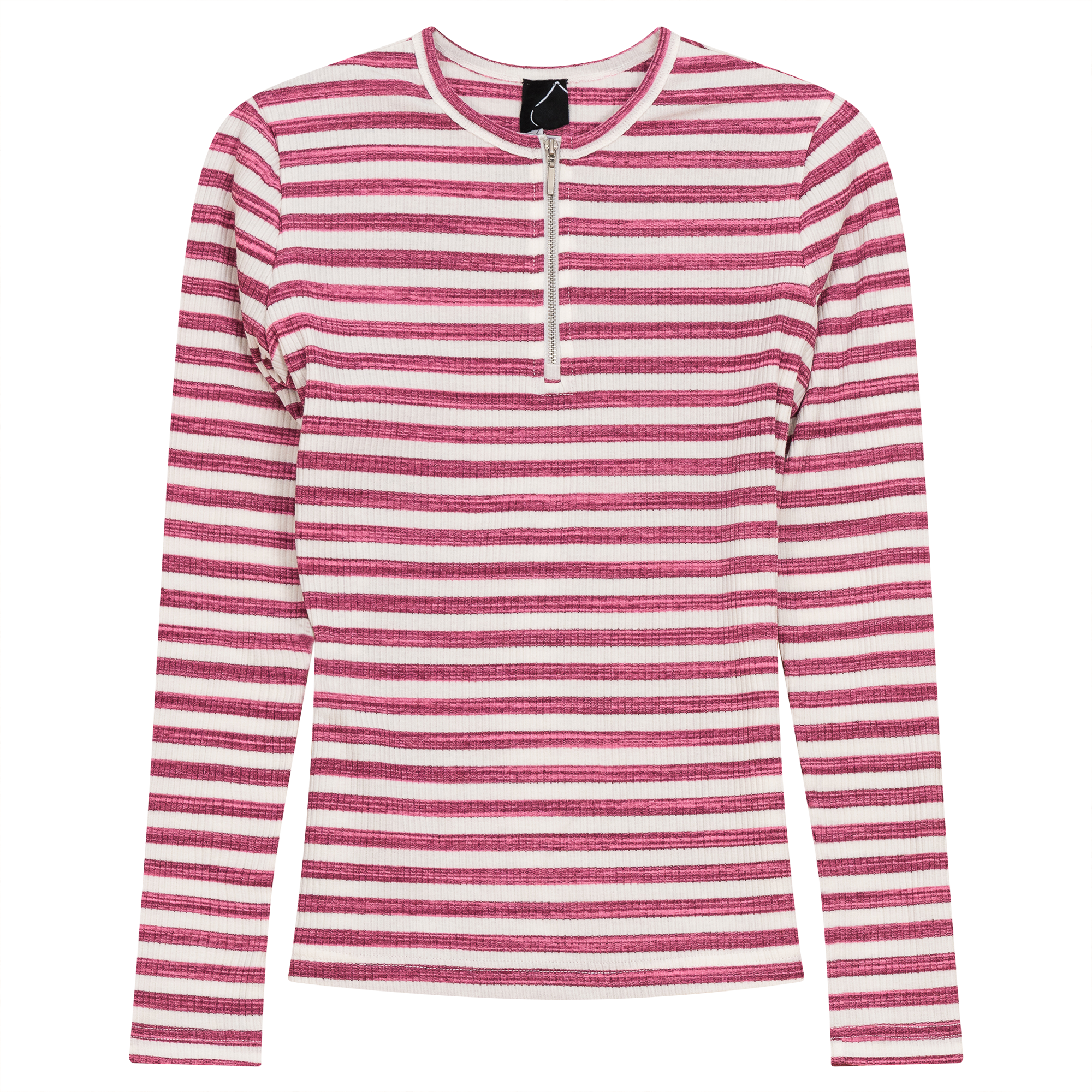 Wash Striped Henley Top in Fushia Pink by Spades