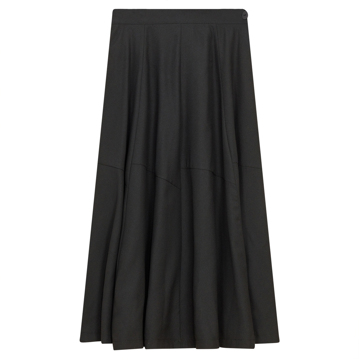 Crepe Asymmetrical Cut Midi Skirt