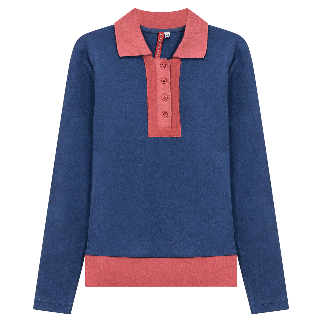 Henley Collar Top Denim Ladies Pullover by {{ product_vemdor}}