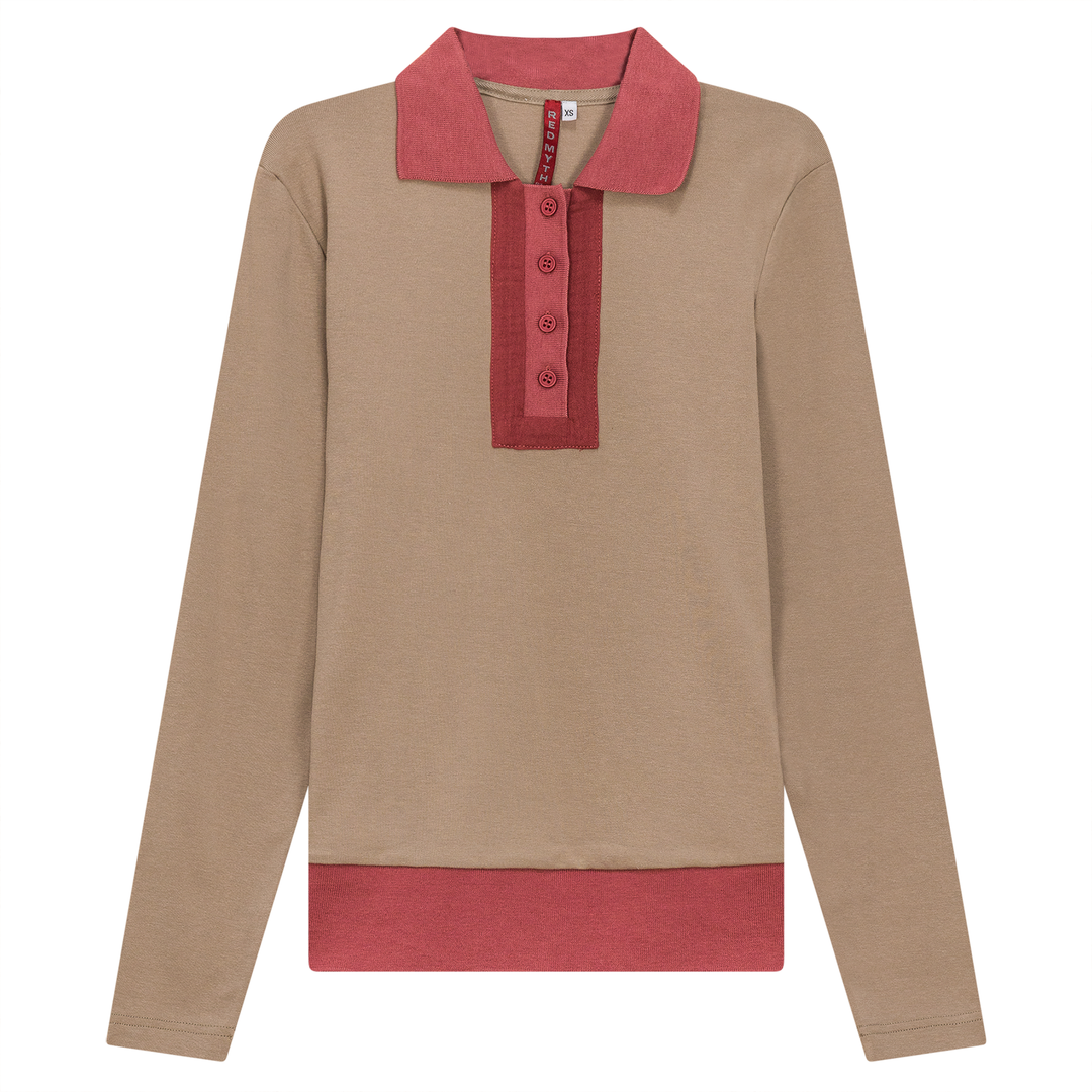 Henley Collar Top New Stone Ladies Pullover by {{ product_vemdor}}