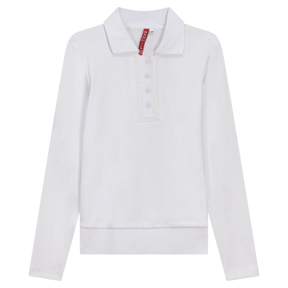 Henley Collar Top White Ladies Pullover by {{ product_vemdor}}