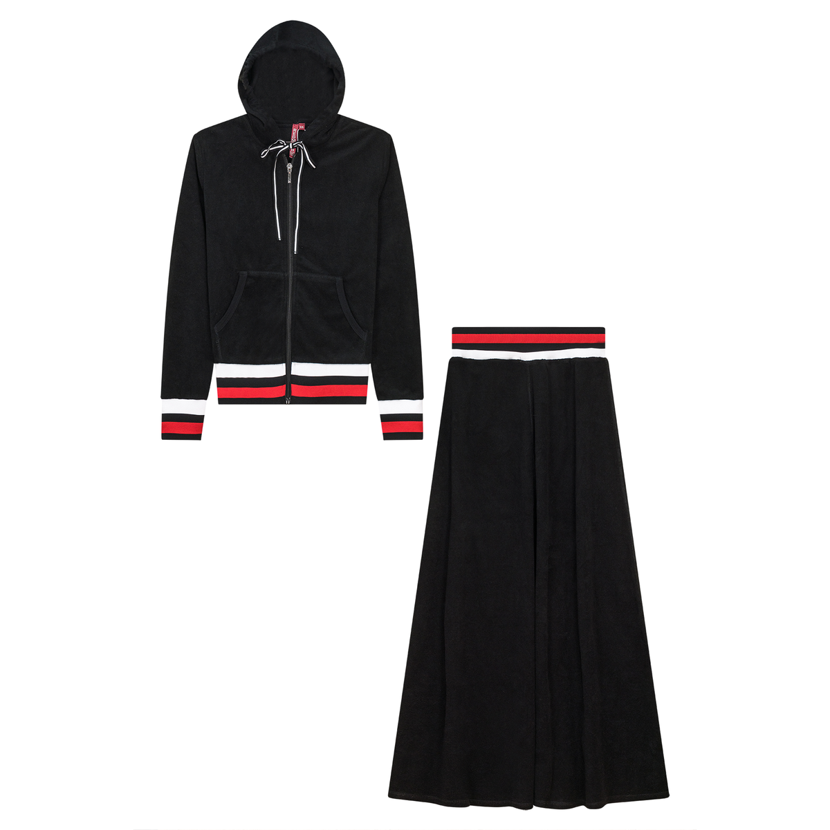 Terry 2Pc Set in Black by Red Myth