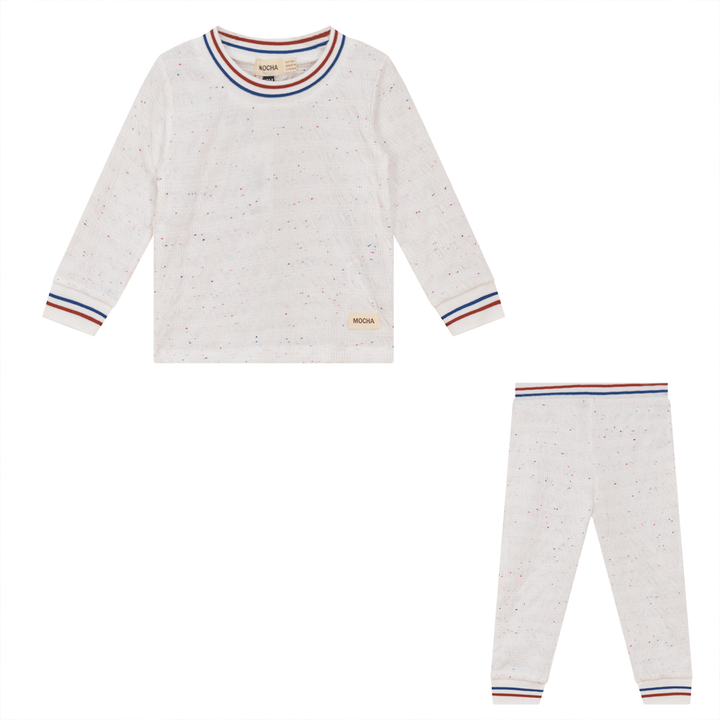 Speckle Stripe Trim 2Pc Set White Speckle 2 pc Girls Set by {{ product_vemdor}}