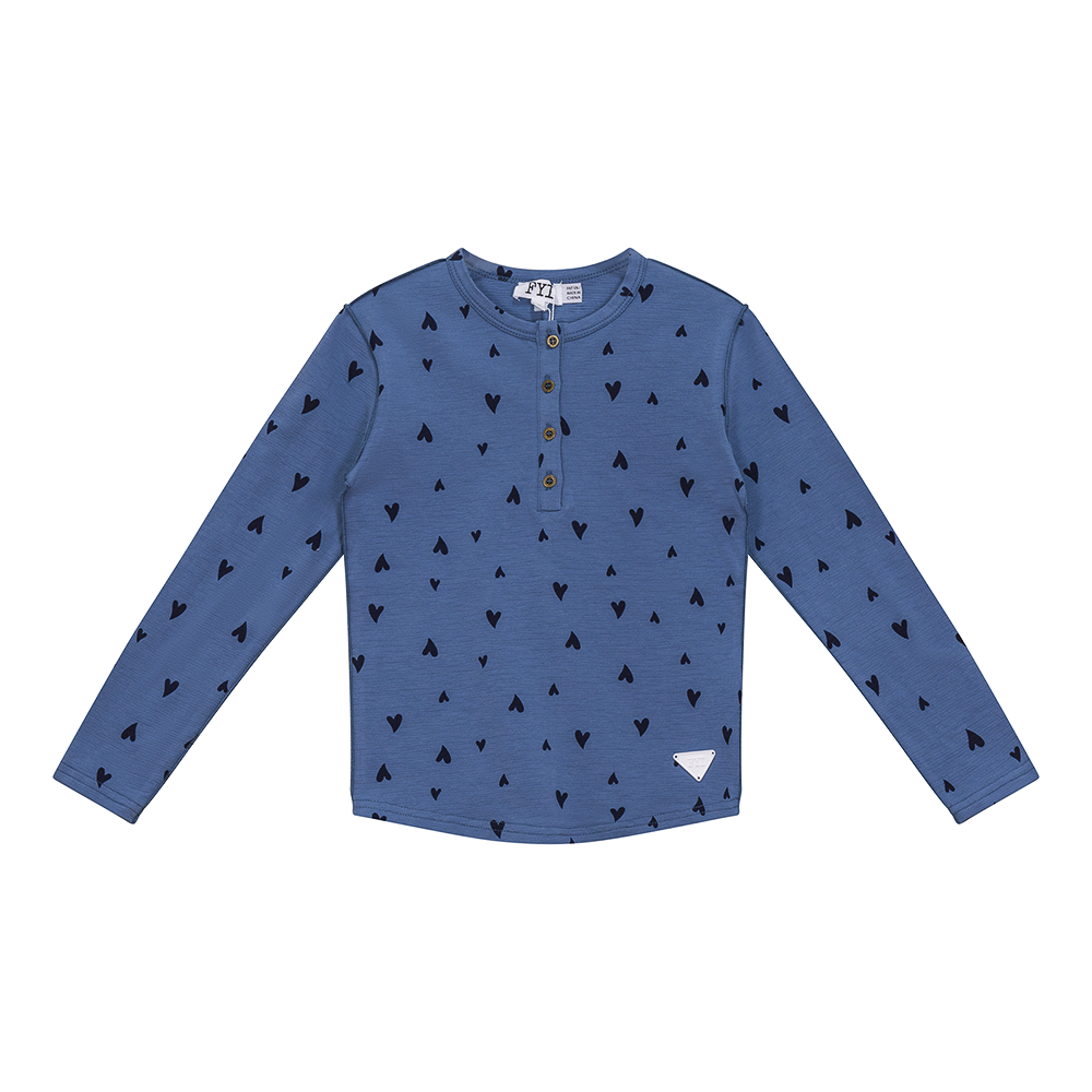 Heart Print Top Denim Girls Pullover by {{ product_vemdor}}