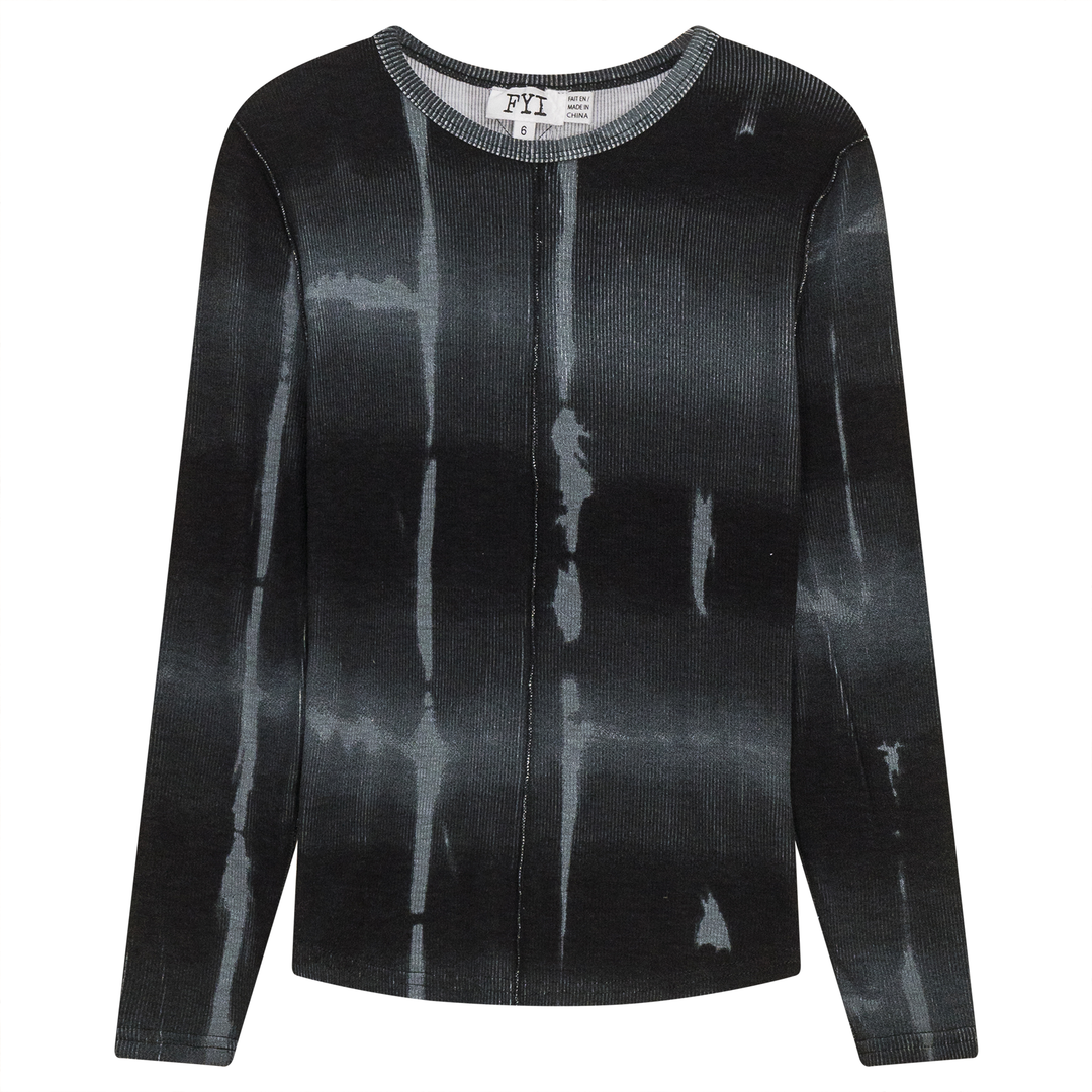 Tie Dye Ribbed Top Black Girls Pullover by {{ product_vemdor}}