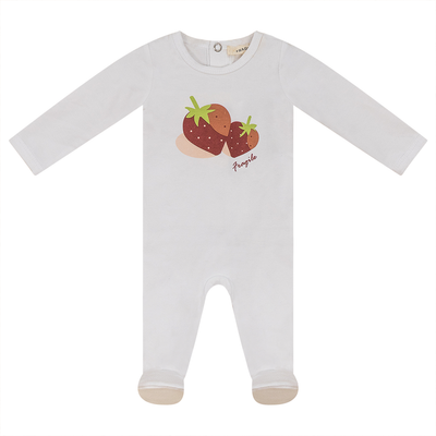 Stawberry And Blue Berry Print Onesie Fragile Baby Romper White / 1 Month - TheHushShop.com