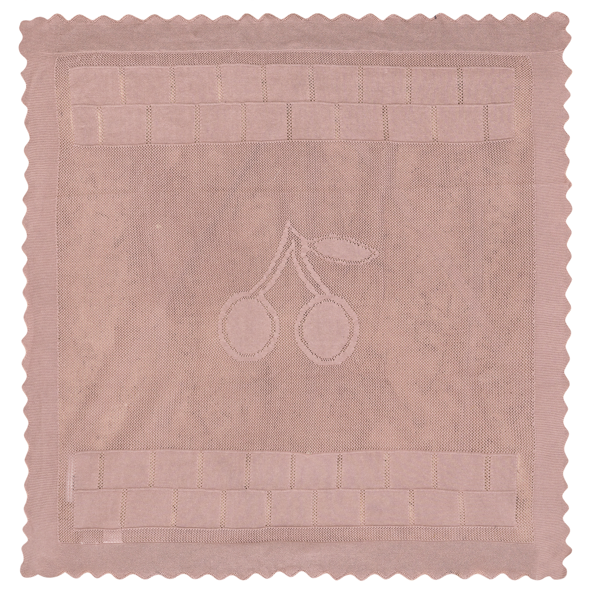 Lace Knit Blanket in Mauve One Size by Little Fragile