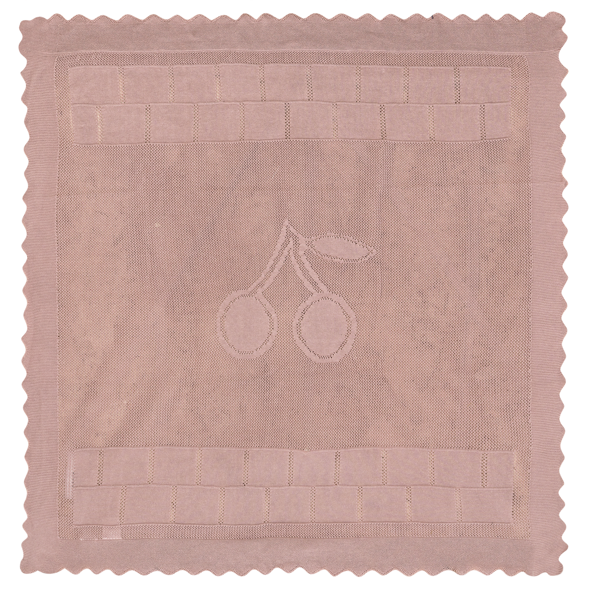 Lace Knit Blanket in Mauve One Size by Little Fragile