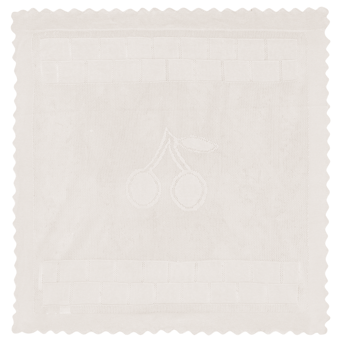 Lace Knit Blanket in Off White One Size by Little Fragile