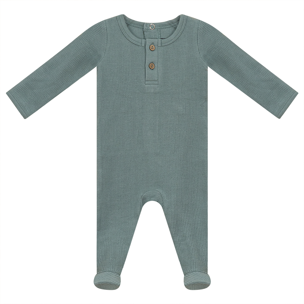 Textured cotton Onesie Light Sage Baby Romper by {{ product_vemdor}}