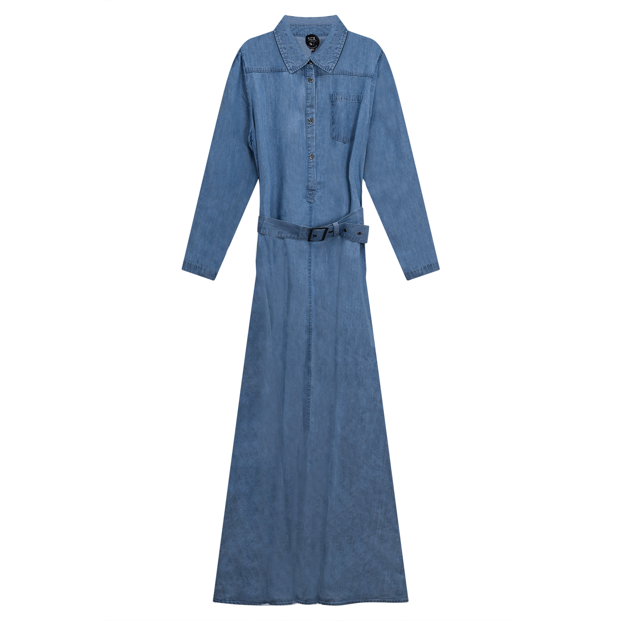 Woven Denim Maxi Dress in by NOX-NY