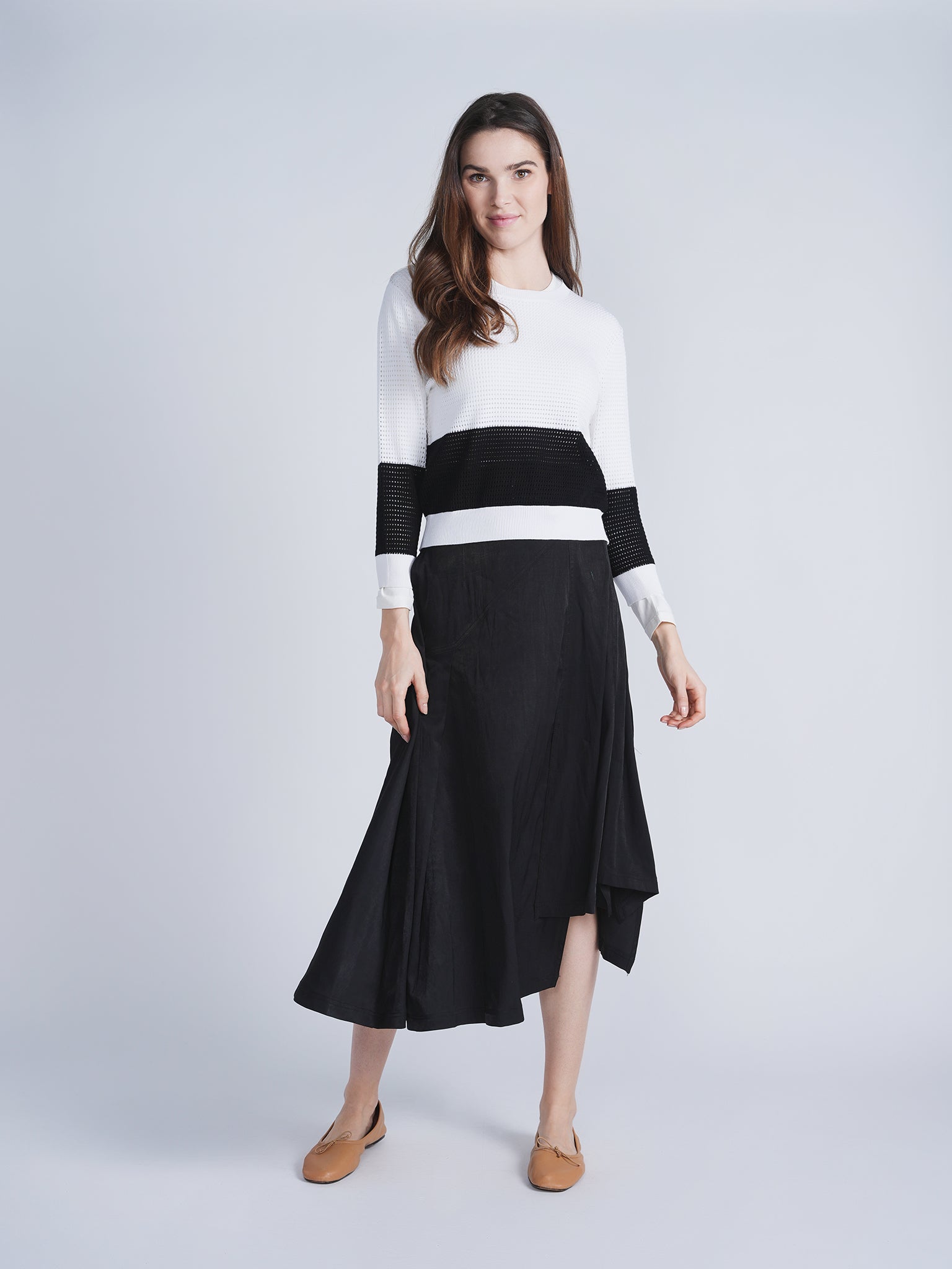 Woven Flare Wrap Skirt in by NOX-NY