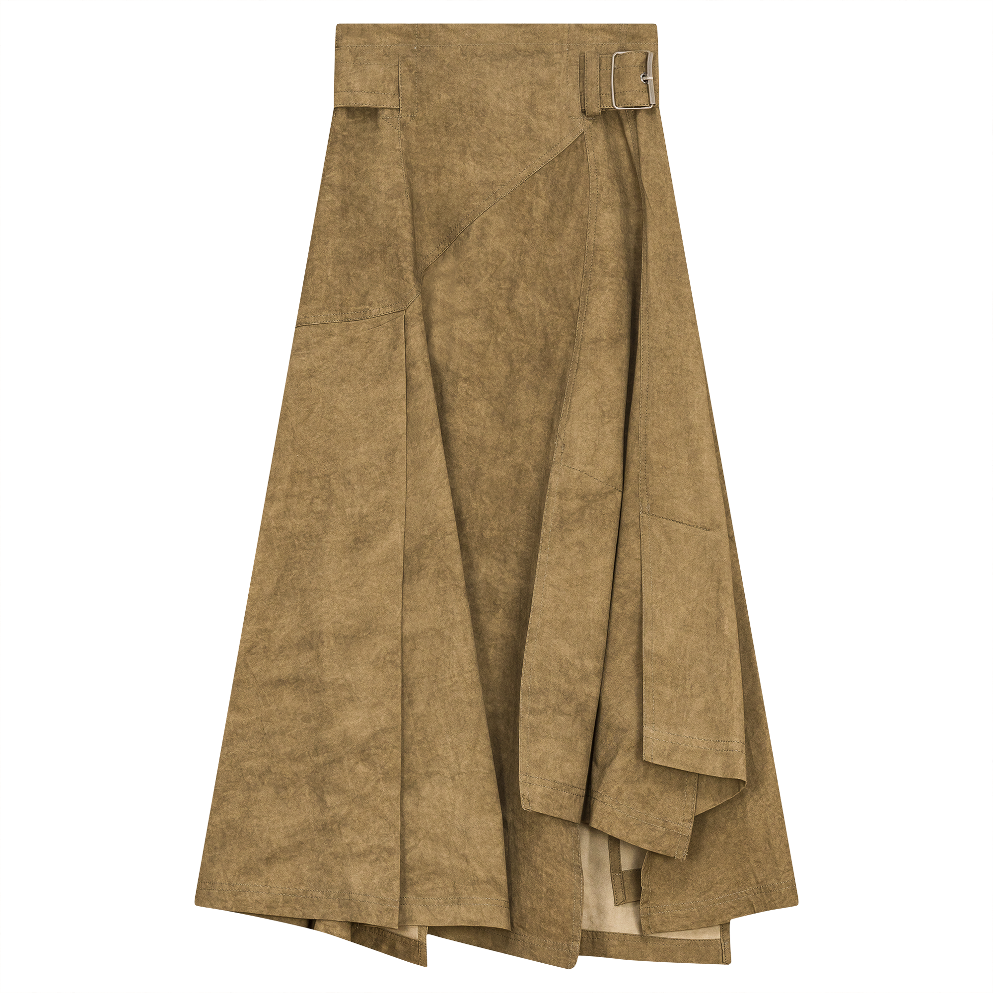 Skirt with Belt Buckle in Stone by Ginger