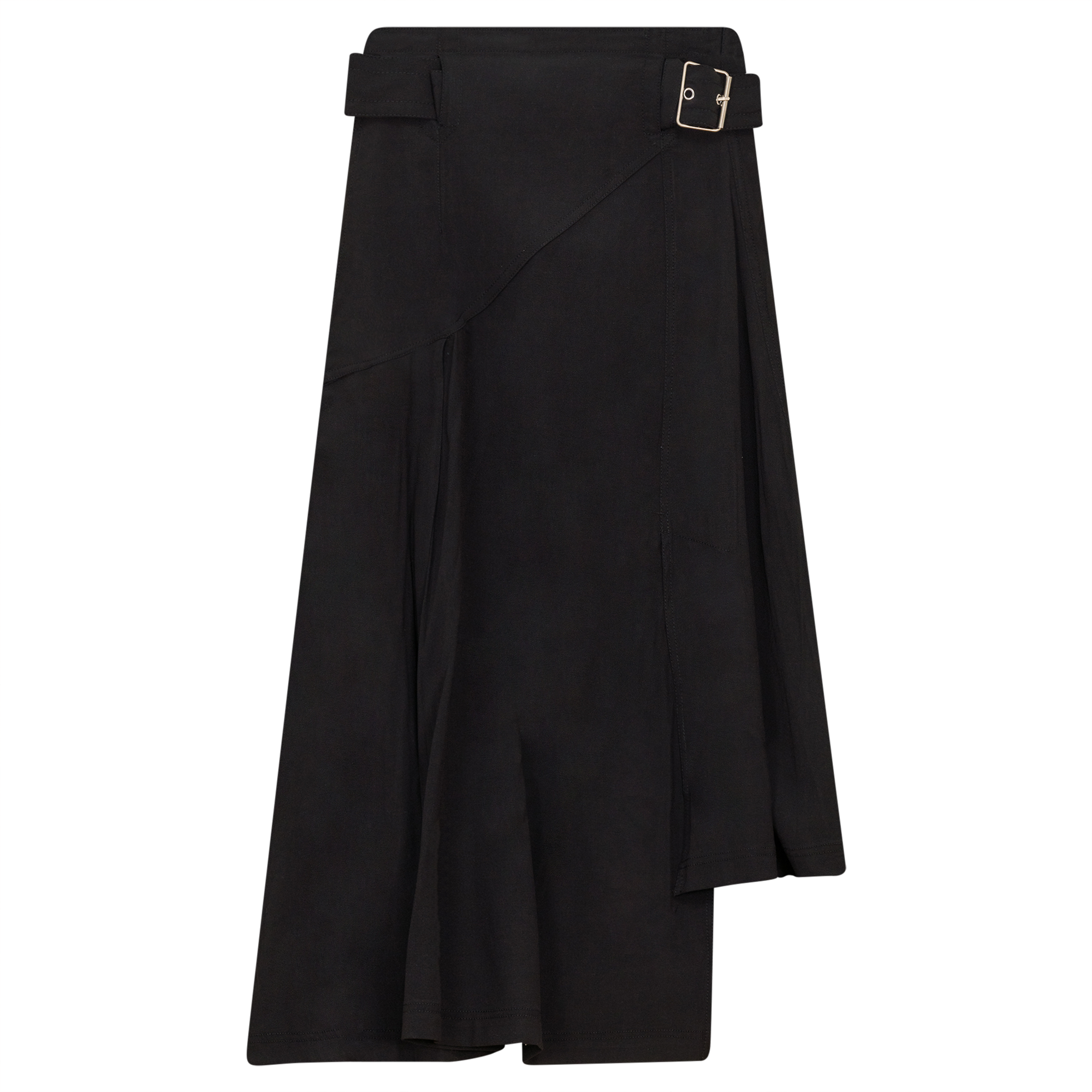 Skirt with Belt Buckle in Black by Ginger